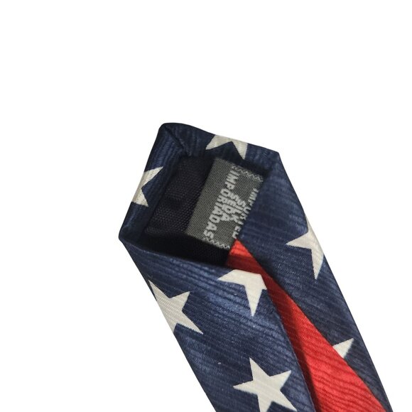 Patriotic American Flag Necktie Red White & Blue American Traditions Silk - Picture 4 of 6